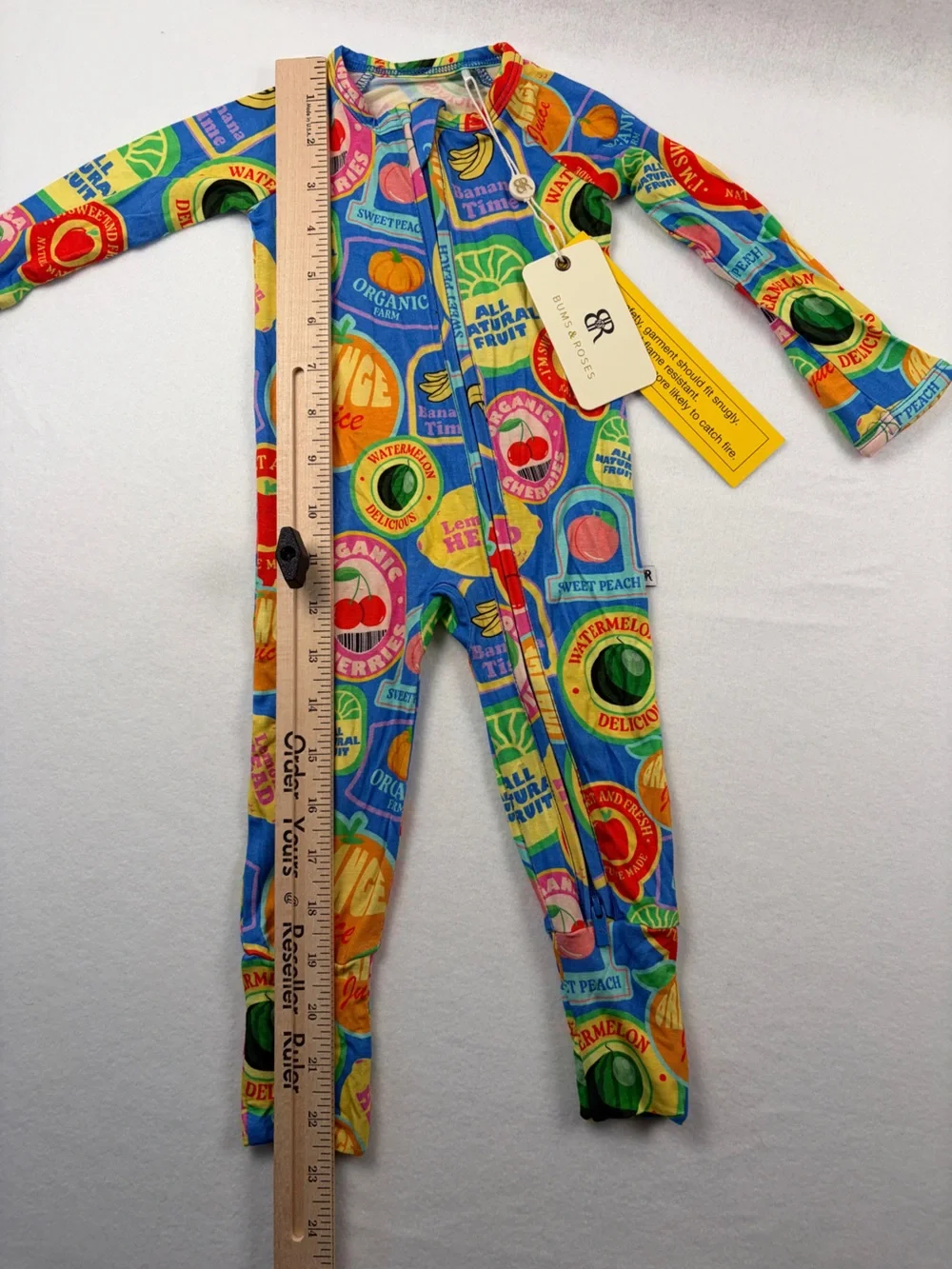 NWT Bums & Roses Peel Me Later Zippered Footie Romper 3-6 Months